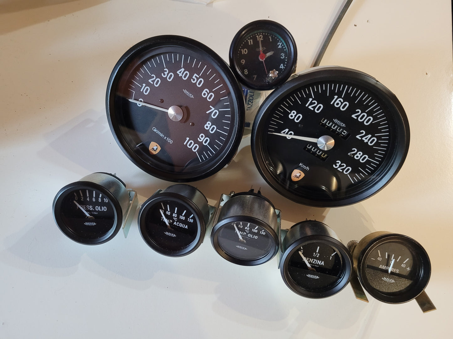 Lamborghini Miura P400 Jaeger complete set gauges refurbished