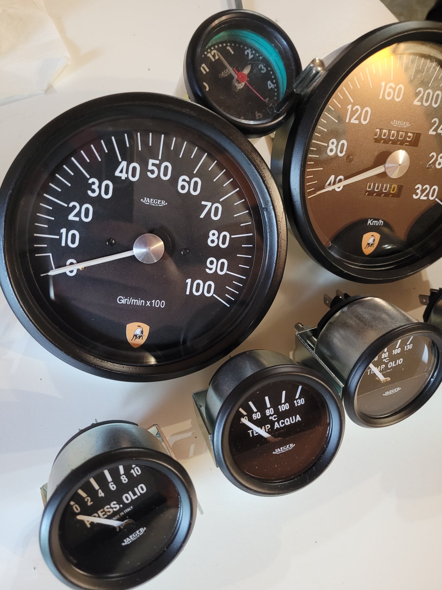 Lamborghini Miura P400 Jaeger complete set gauges refurbished