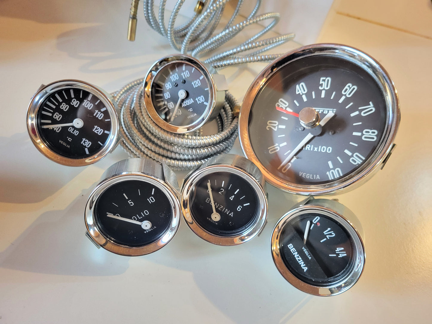 Ferrari 250 LM / GTO complete set gauges Veglia Borletti Refurbished