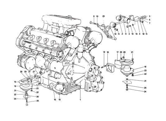 Ferrari 208 Turbo - Engine - Gearbox And Supports