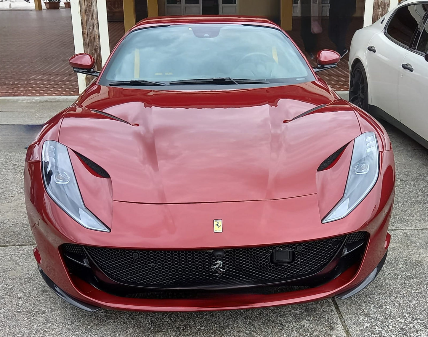 Front view of the 2022 Ferrari 812 GTS showcasing its aggressive design