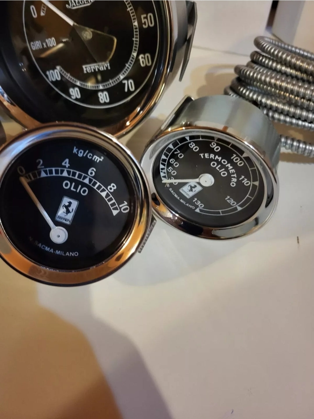Ferrari 250 TR  complete set gauges Jaeger Sacma Milano Refurbished