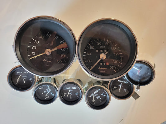 Ferrari Dino 246 GTS complete set gauges Veglia Borletti Refurbished