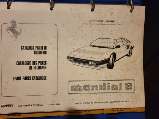 Ferrari 308 GTB GTS Ersatzteilkatalog 1980, ausgezeichneter Zustand 