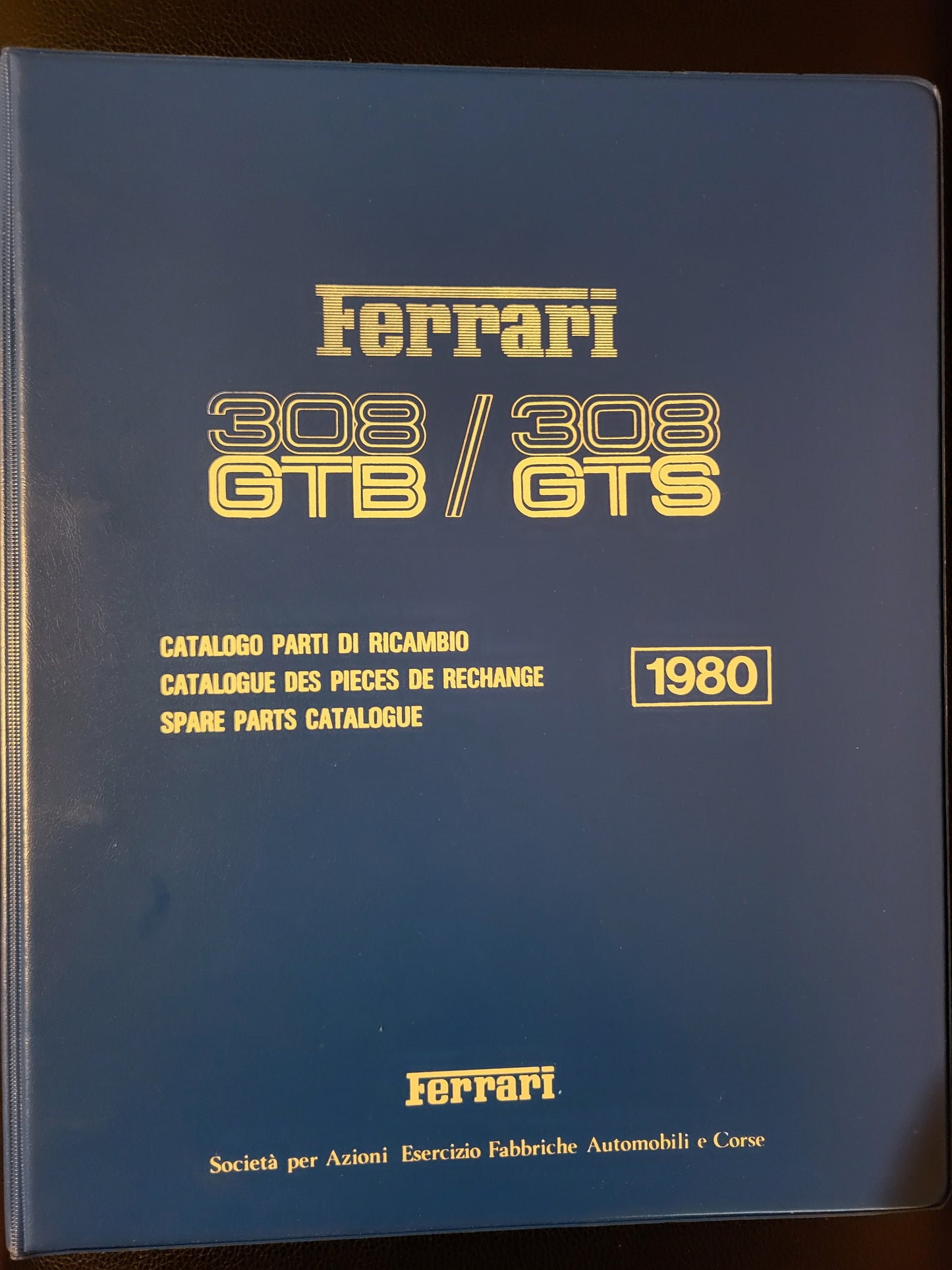 Ferrari 308 GTB GTS Spare Parts Catalog 1980 excellent condition - AUTOVIVA PASSION