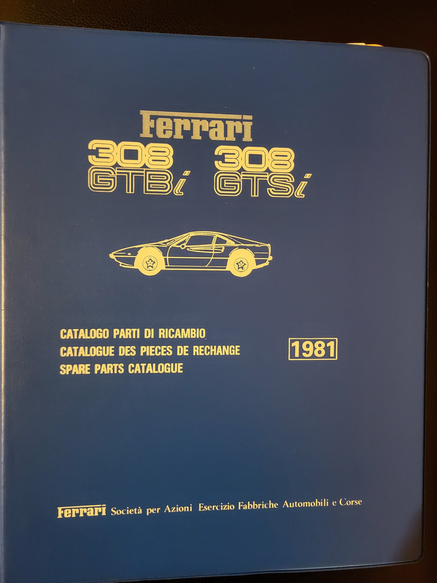 Ferrari 308 GTBi GTSi Spare Parts Catalog 1981 excellent condition - AUTOVIVA PASSION