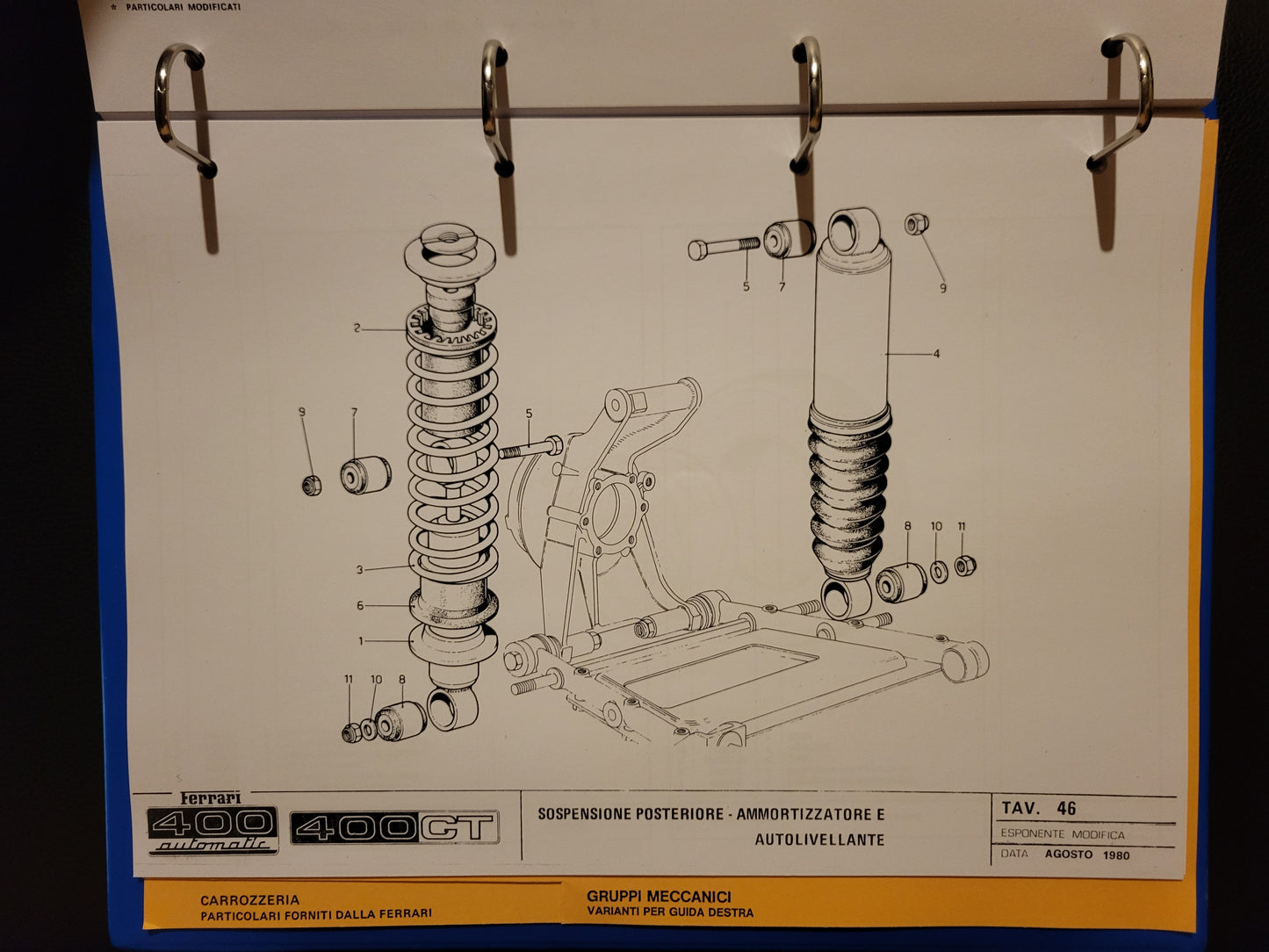 Ferrari 400 automatic 400 GT Spare Parts Catalog 1980 excellent condition - AUTOVIVA PASSION