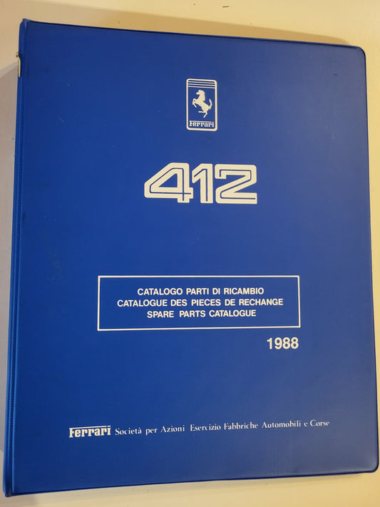 Ferrari 412 Spare Parts Catalog 1988 excellent condition - AUTOVIVA PASSION