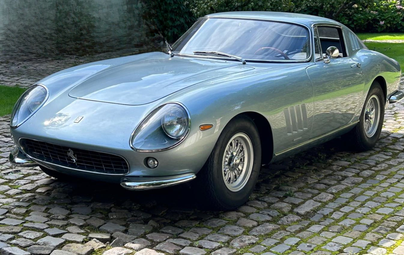 Close-up left side of the 1966 Ferrari 275 GTB – Sleek proportions and aerodynamic design.