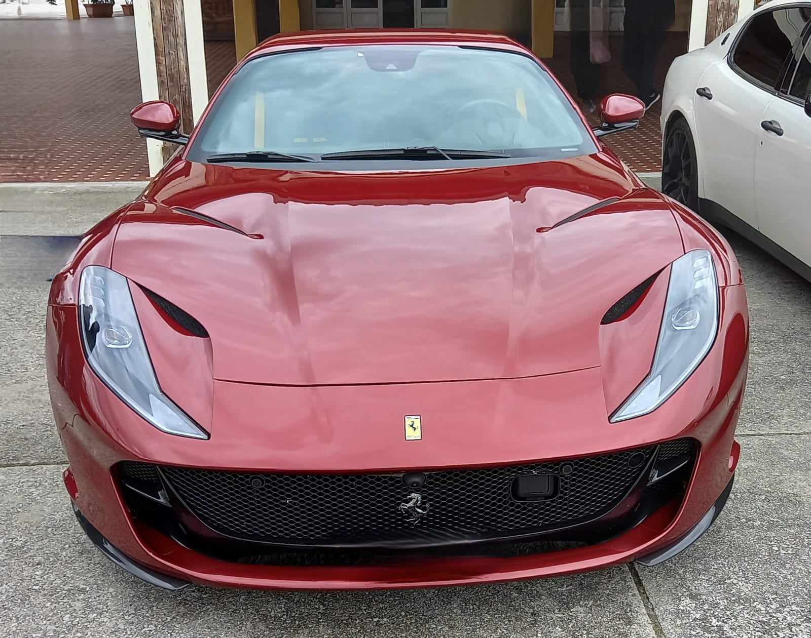 Front view of the 2022 Ferrari 812 GTS showcasing its aggressive design