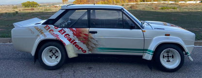 Right side view of the 1977 Fiat 131 Abarth – Legendary rally car with authentic livery