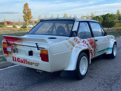 Rear view of the 1977 Fiat 131 Abarth – Classic rally-inspired tail with original details.