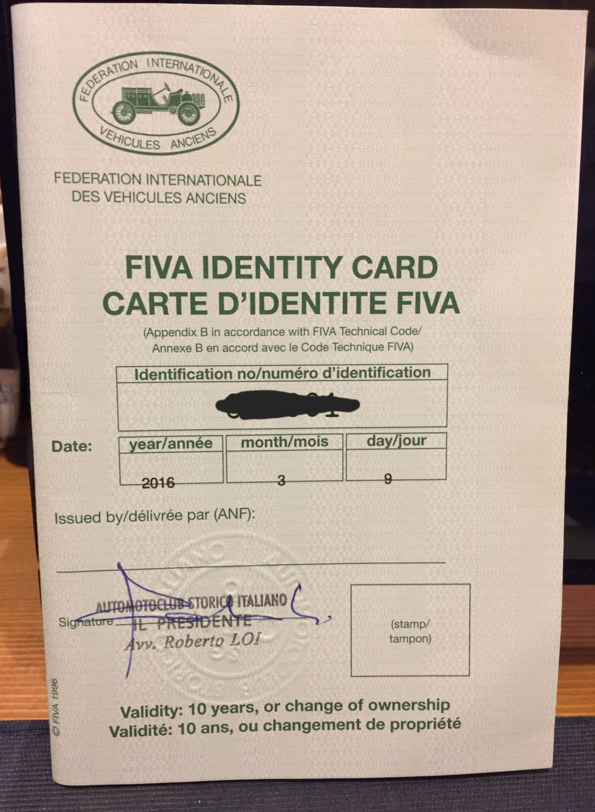 Maserati A6 gcs fiva certificate