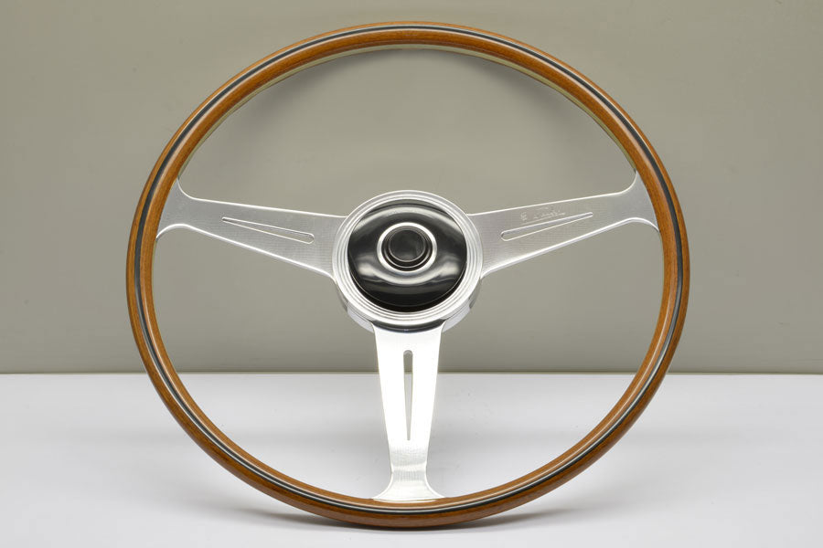 Porsche 356 A Wooden Steering Wheel – Mahogany Ø420 mm with Slotted Spokes