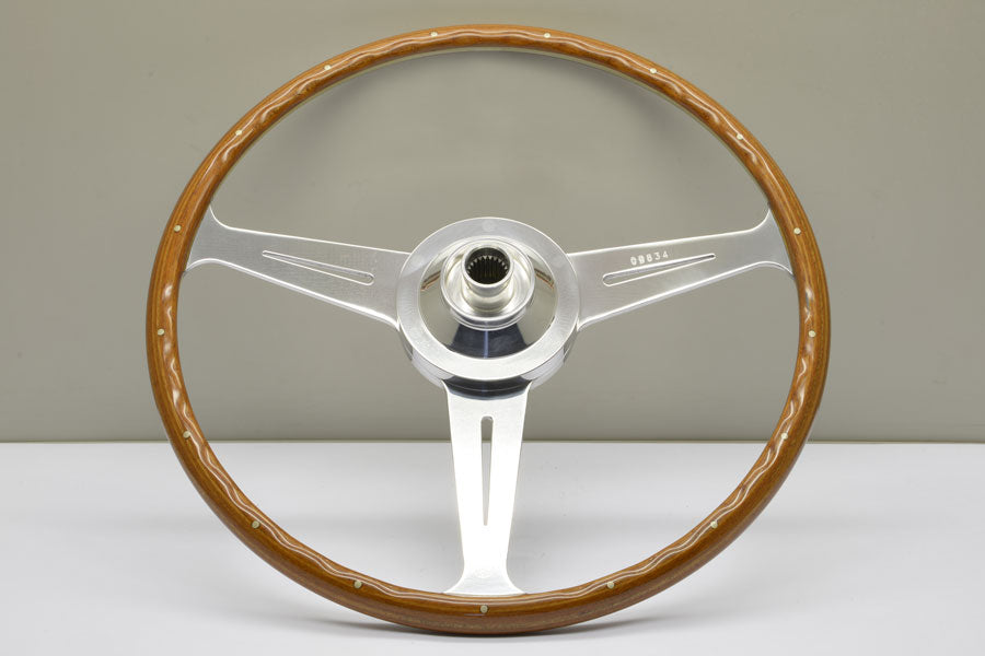Porsche 356 A Wooden Steering Wheel – Mahogany Ø420 mm with Slotted Spokes