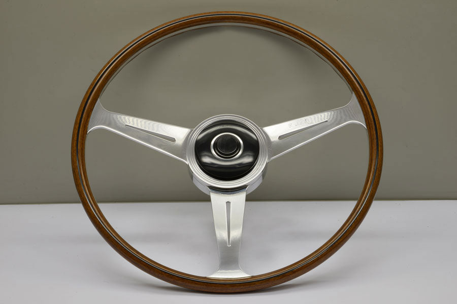 Porsche 356 B & C Wooden Steering Wheel – Mahogany Ø420 mm with Dished Slotted Spokes