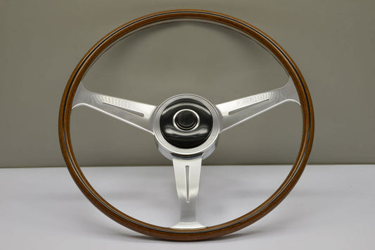Porsche 356 B & C Wooden Steering Wheel – Mahogany Ø420 mm with Dished Slotted Spokes