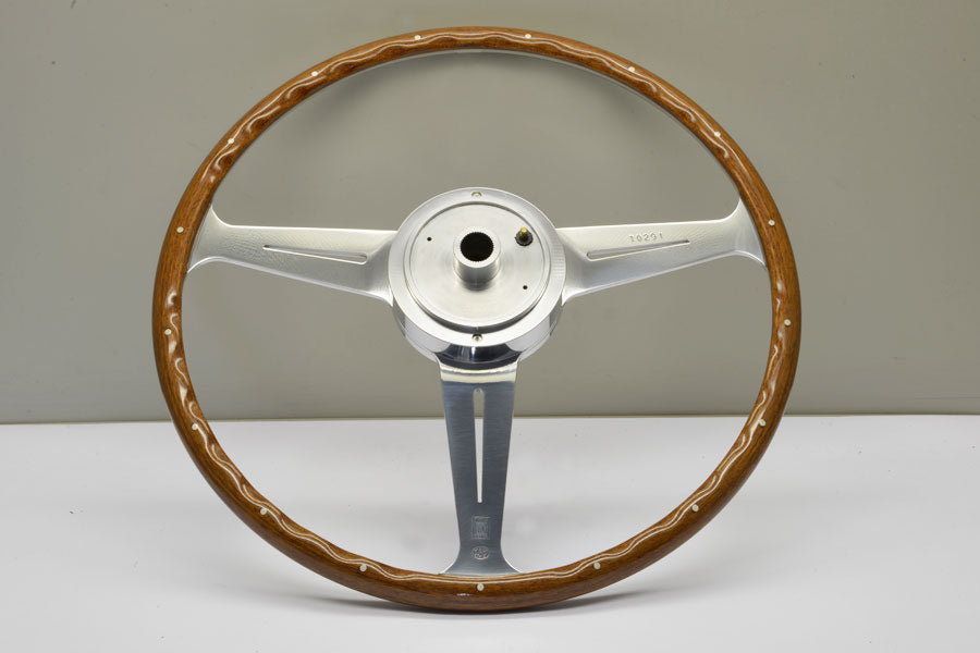 Porsche 356 B & C Wooden Steering Wheel – Mahogany Ø420 mm with Dished Slotted Spokes
