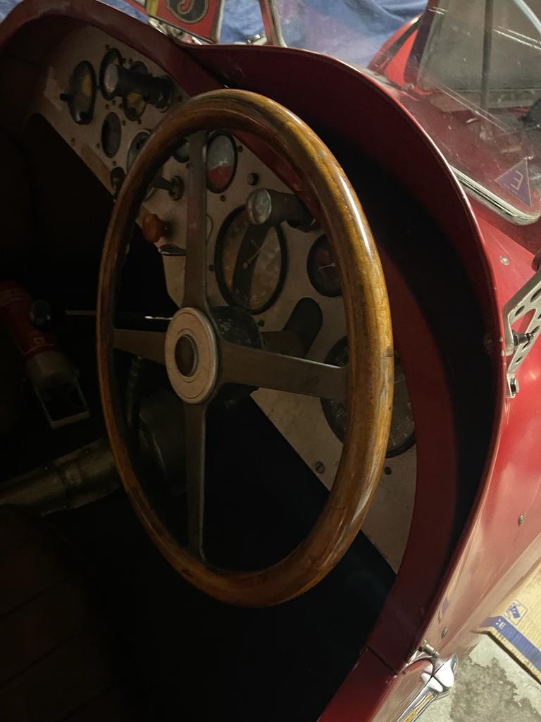 Interior of the 1936 Alfa Romeo 8C 2600 – Vintage cockpit with original details and classic craftsmanship.