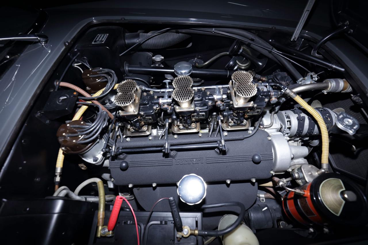 Engine bay of the 1959 Ferrari 250 V12