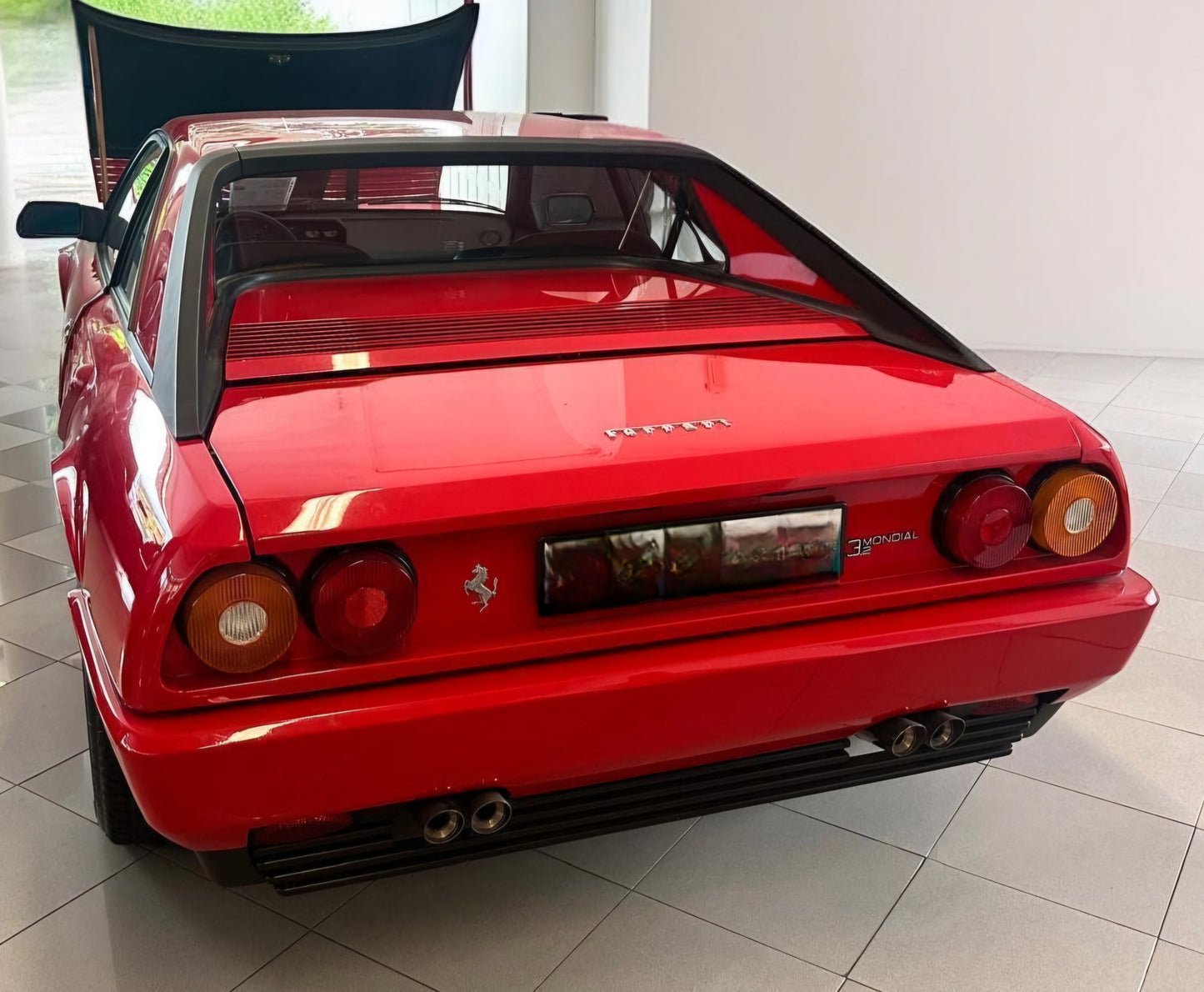 Rear view of the 1989 Ferrari Mondial 3.2 – Iconic Ferrari styling with distinctive taillights.