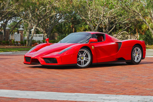 2002 Ferrari Enzo – Full view showcasing the iconic Ferrari hypercar design.